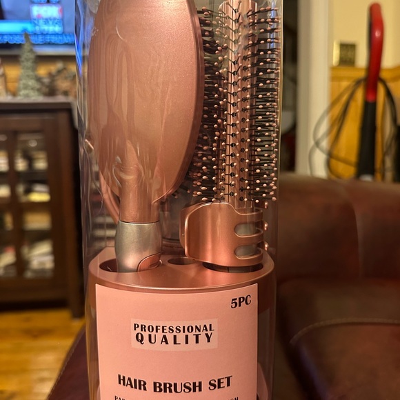 professional Other - Professional Quality Rose Gold Hair Brush Set - 5 Pieces